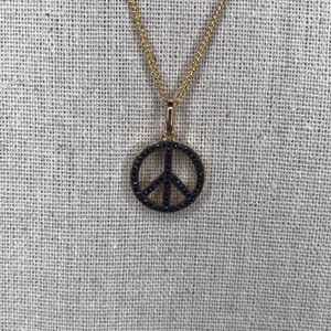 Bronzo Italia yellow & Black spinel peace pendant